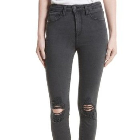 L’AGENCE Margot High Rise Skinny Destructed Jeans Sz 26 MSRP$245 - Picture 2 of 10